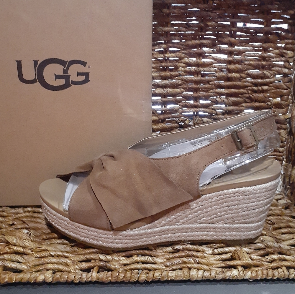 NIB - UGG CAMILLA WEDGE, SIZE 9.5, CHESTNUT